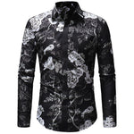 Men Long Sleeve Shirt 2018 Fashion Printed Casual Shirts