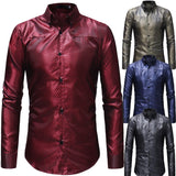 Men Long Sleeve Shirt 2018 Fashion Dark Plaid Shirts Casual