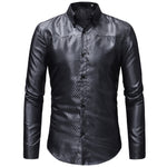 Men Long Sleeve Shirt 2018 Fashion Dark Plaid Shirts Casual